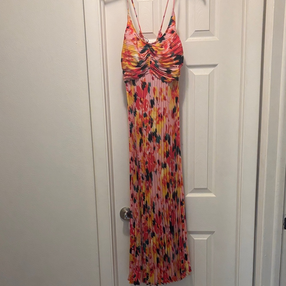 Nanette Lepore Colorful Pleated Maxi Dress